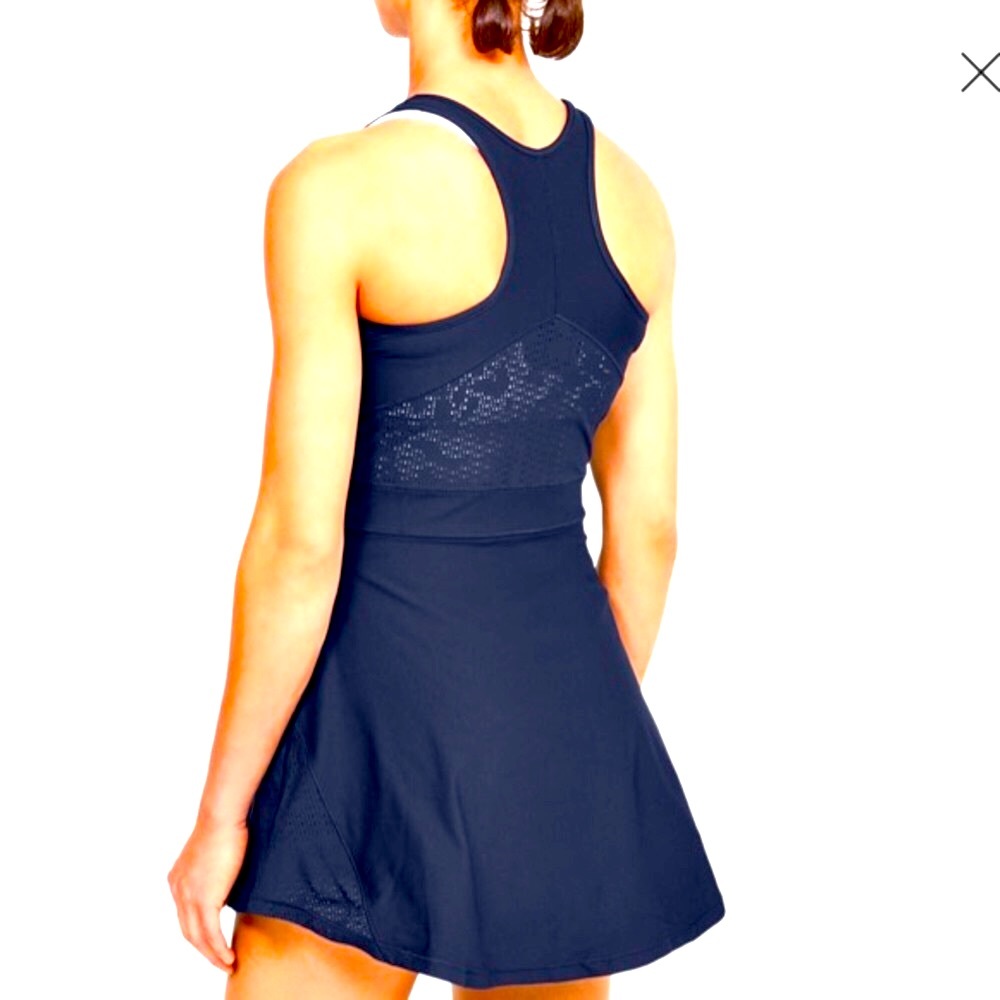 NEW WITH TAGS Under Armour UA Heat Gear navy spartan tennis dress racer back